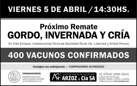Arzoz y cia - Tres Arroyos - Viernes 05 de Abril