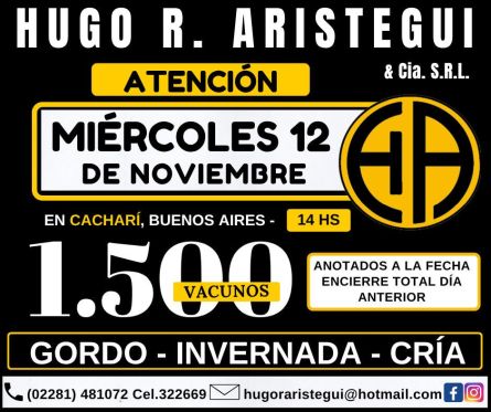 Hugo R Aristegui - Cachari - Miercoles 12 de Noviembre