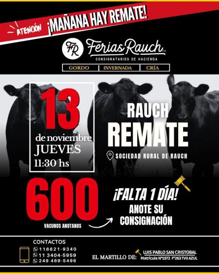 Ferias Rauch - Rauch - Jueves 13 de Noviembre