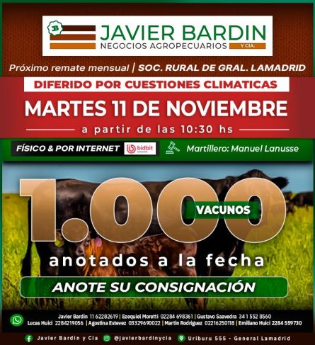 Javier Bardin - Gral Lamadrid - Miercoles 05 de Noviembre
