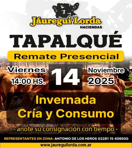 Jauregui Lorda - Tapalque - Viernes 14 de Noviembre
