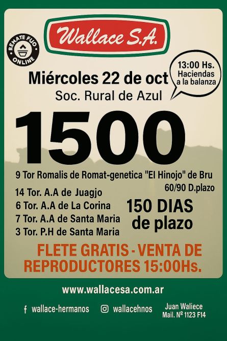 Wallace Sa - Azul - Miercoles 22 de Octubre