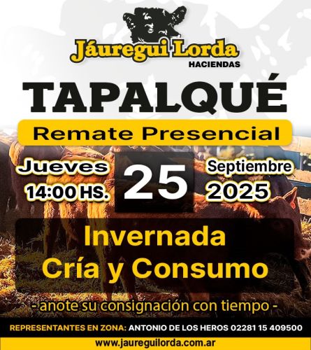 Jauregui Lorda - Tapalque - Jueves 25 de Septiembre