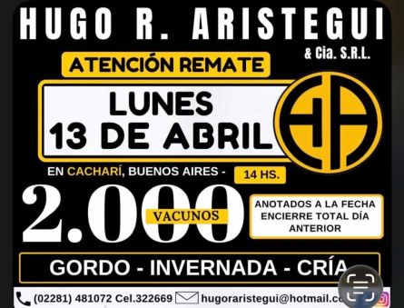 Hugo R Aristegui - Cachari - Miercoles 08 de Abril