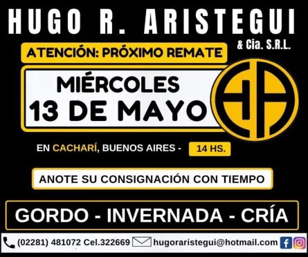 Hugo R Aristegui - Cachari - Miercoles 13 de Mayo