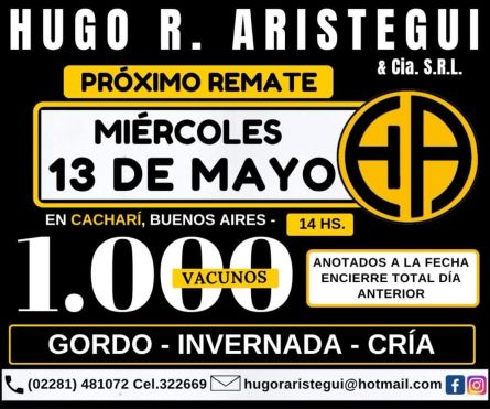 Hugo R Aristegui - Cachari - Miercoles 13 de Mayo
