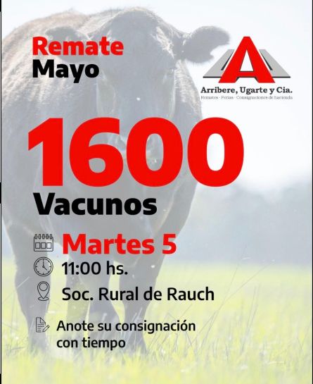 Arribere Ugarte - Rauch - Martes 05 de Mayo