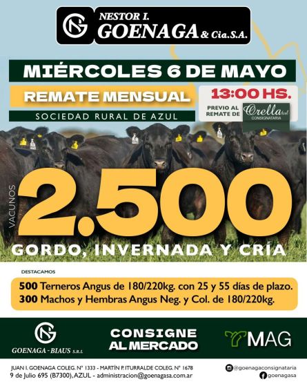 Nestor I Goenaga - Azul - Miercoles 06 de Mayo