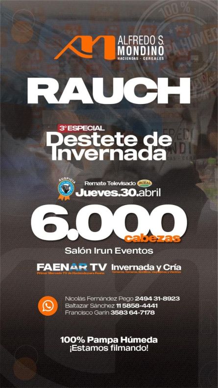 Alfredo S Mondino - Rauch - Jueves 30 de Abril