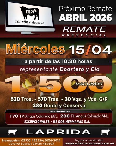 Martin y ALonso - Laprida - Miercoles 15 de Abril
