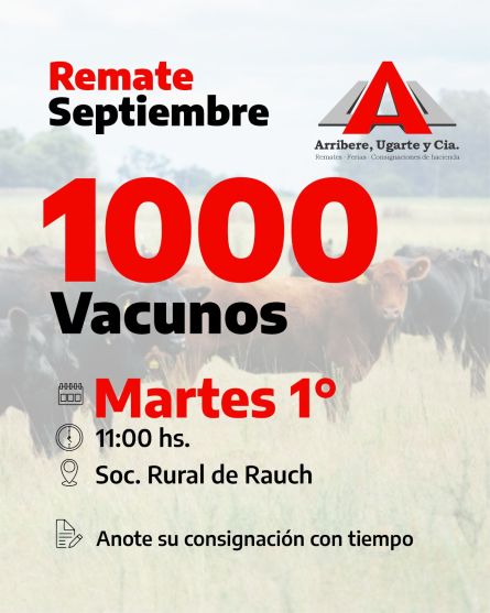 Arribere Ugarte - Rauch - Martes 1 de Septiembre