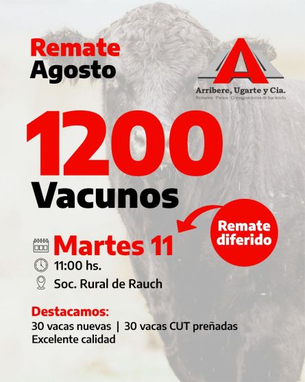 Arribere Ugarte - Rauch - Martes 04 de Agosto