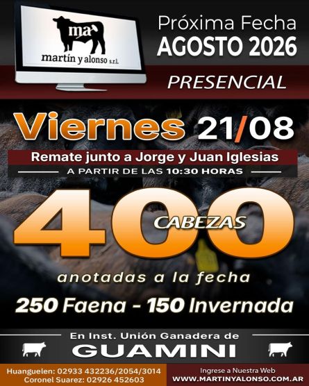 Martin y Alonso - Guamini - Viernes 21 de Agosto