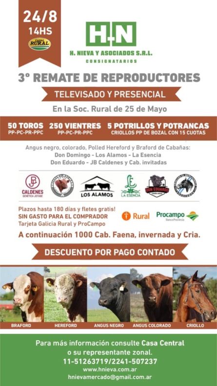 H NIeva y Asoc - 25 de Mayo - Lunes 24 de Agosto
