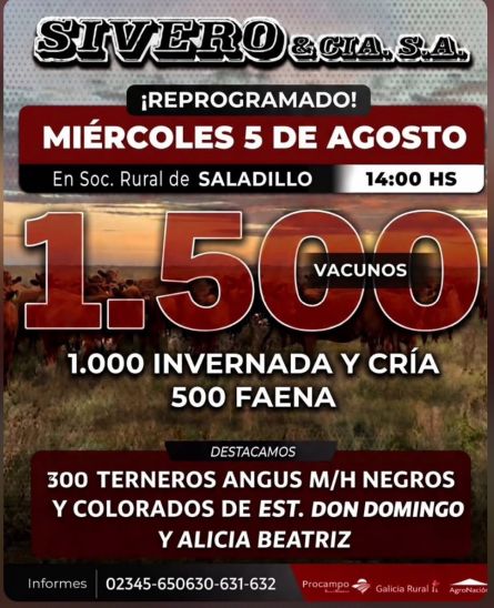 Sivero y Cia - Saladillo - Miercoles 05 de Agosto