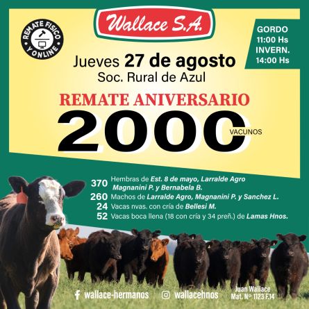 Wallace Sa - Azul - Jueves 27 de Agosto
