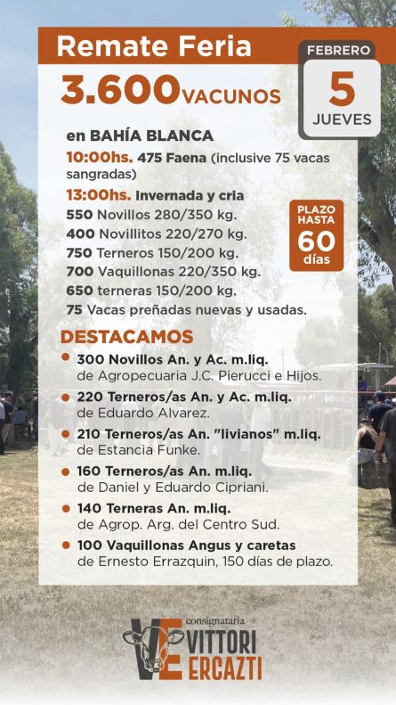 Vittori Ercazti - Bahia Blanca - Jueves 05 de Febrero