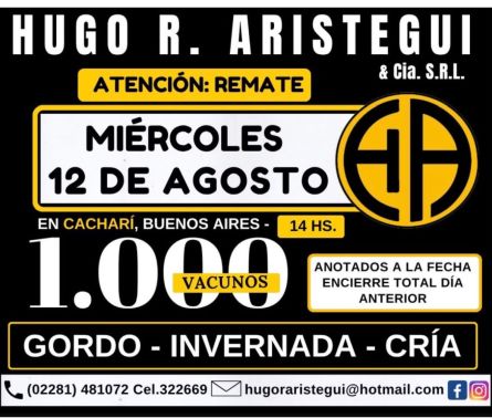 Hugo R Aristegui - Cachari - Miercoles 12 de Julio