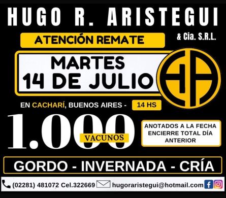 Hugo R Aristegui - Cachari - Martes 14 de Julio