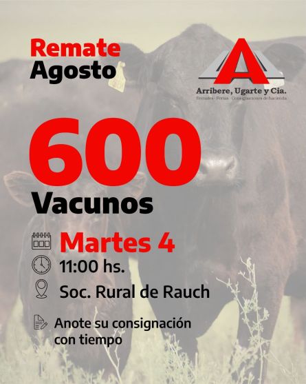Arribere Ugarte - Rauch - Martes 04 de Agosto