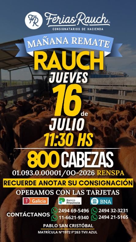 Ferias Rauch - Rauch - Jueves 16 de Julio