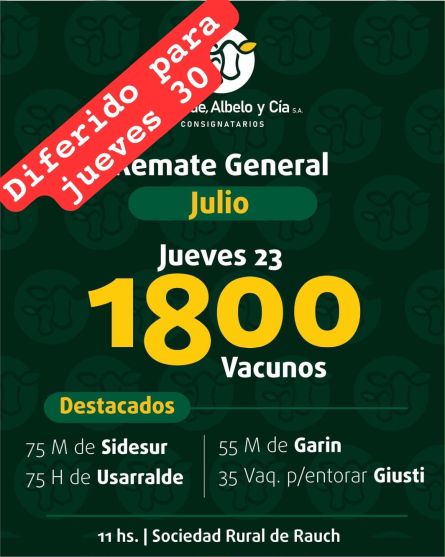 Hourcade Albelo y Cia - Rauch - Jueves 30 de Julio