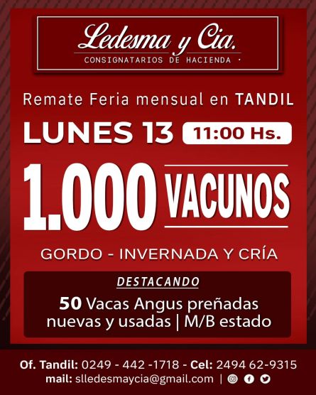 Ledesma y Cia - Tandil - Lunes 13 de Julio