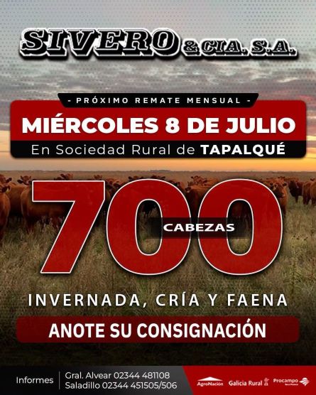 Sivero Sa - Tapalque - Miercoles 08 de Julio