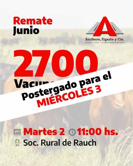 Arribere Ugarte - Rauch - Martes 02 de JUnio
