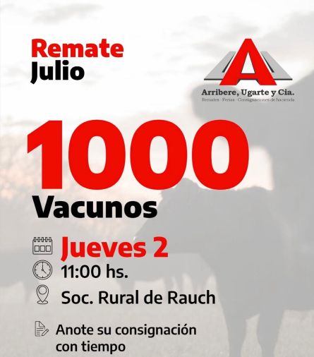 Arribere Ugarte - Rauch - Jueves 02 de Julio