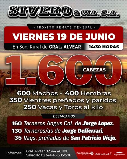 Sivero y CIa - Gral Alvear - VIernes 19 de Junio
