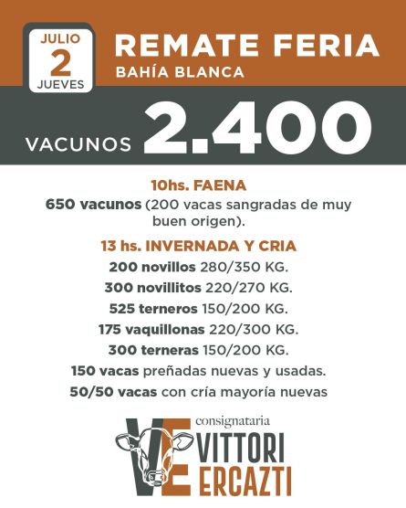 Vittori Ercazti - Bahia Blanca - Jueves 02 de Julio