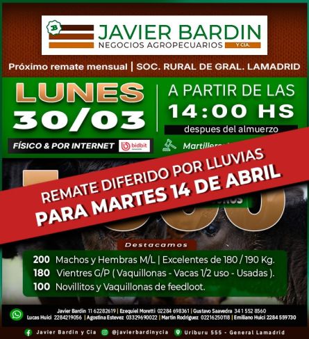 Javier Bardin - Lamadrid - Lunes 30 de Marzo