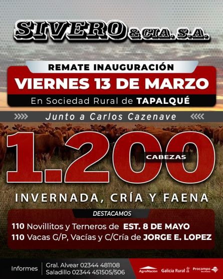 Sivero y Cia Sa - Tapalque - Viernes 13 de Marzo