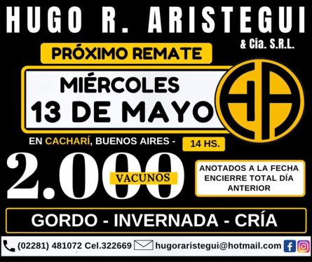 Hugo R Aristegui - Cachari - Miercoles 13 de Mayo