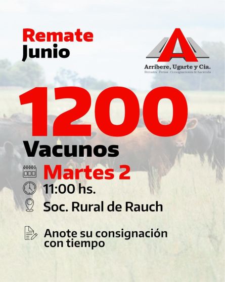 Arribere Ugarte - Rauch - Martes 02 de JUnio