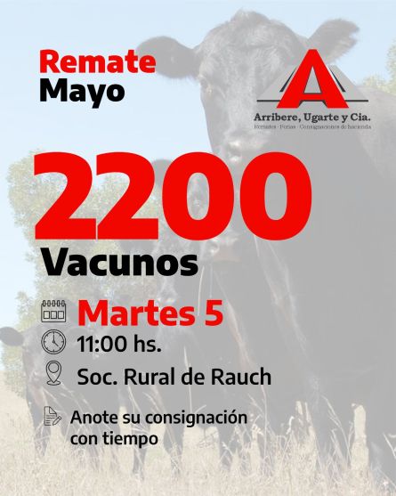 Arribere Ugarte - Rauch - Martes 05 de Mayo