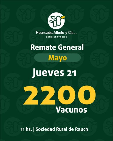 Hourcade ALbelo y Cia - Rauch - Jueves 21 de Mayo