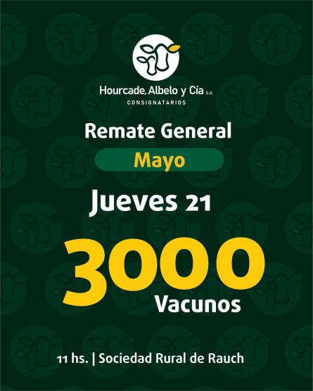 Hourcade ALbelo y Cia - Rauch - Jueves 21 de Mayo