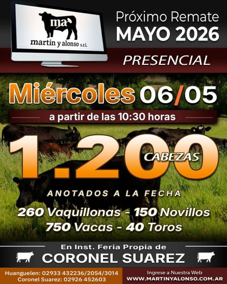 Martin y Alonso - Coronel Suarez - Miercoles 06 de Mayo