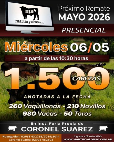 Martin y Alonso - Coronel Suarez - Miercoles 06 de Mayo
