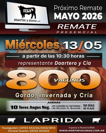 Martin y Alonso - Laprida - Miercoles 13 de Mayo
