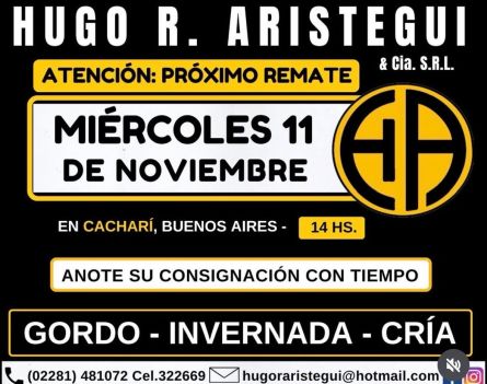 Hugo R Aristegui - Cachari - Miercoles 11 de Noviembre