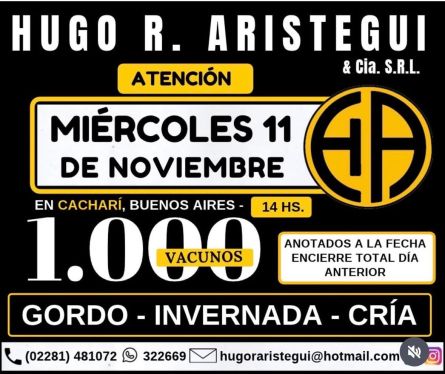 Hugo R Aristegui - Cachari - Miercoles 11 de Noviembre