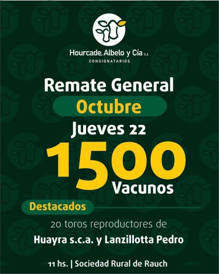 Hourcade Albelo y Cia - Rauch - Jueves 22 de Octubre