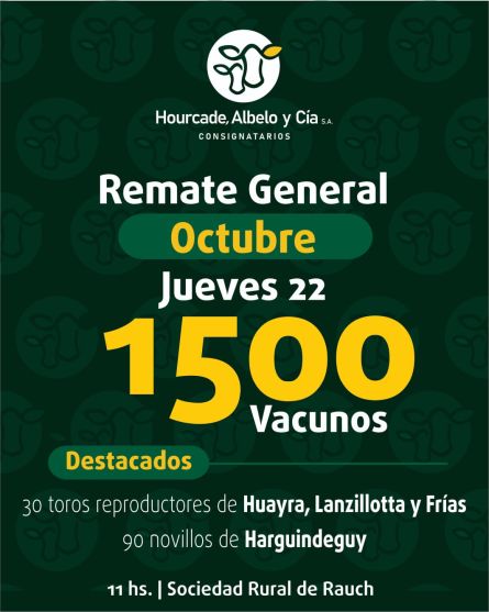 Hourcade Albelo y Cia - Rauch - Jueves 22 de Octubre