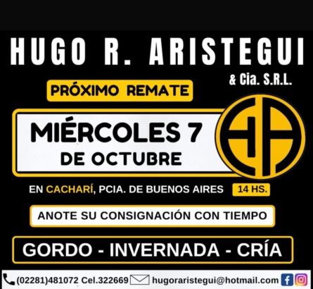 Hugo R Aristegui - Cachari - Miercoles 07 de Octubre