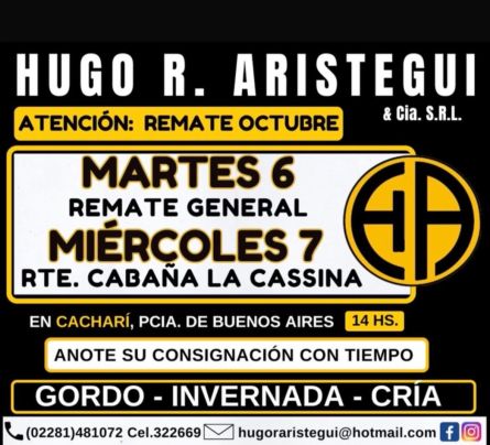 Hugo R Aristegui - Cachari - Miercoles 07 de Octubre