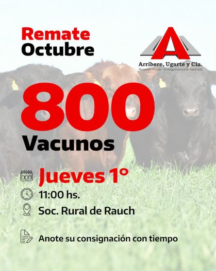 Arribere Ugarte - Rauch - Jueves 01 de Octubre