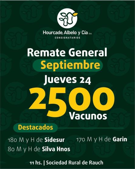 Hourcade ALbelo  y cia - Rauch - Jueves 24 de Septiembre